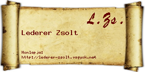 Lederer Zsolt névjegykártya